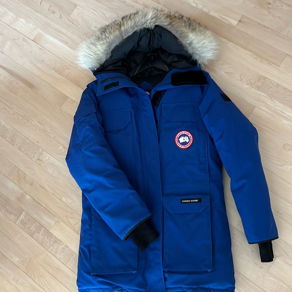 Authentic Pacific Blue Canada Goose Expedition Women Parka with Fur